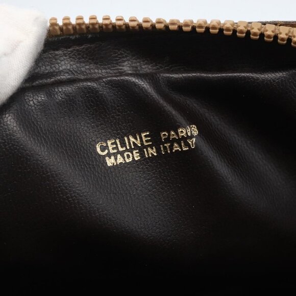 Authentic CELINE Macadam Canvas Shoulder Bag PVC Brown Gold - Picture 7 of 16